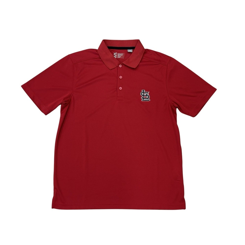 Cutter & Buck Men's Red St. Louis Cardinals Polo/Golf Shirt Medium EUC